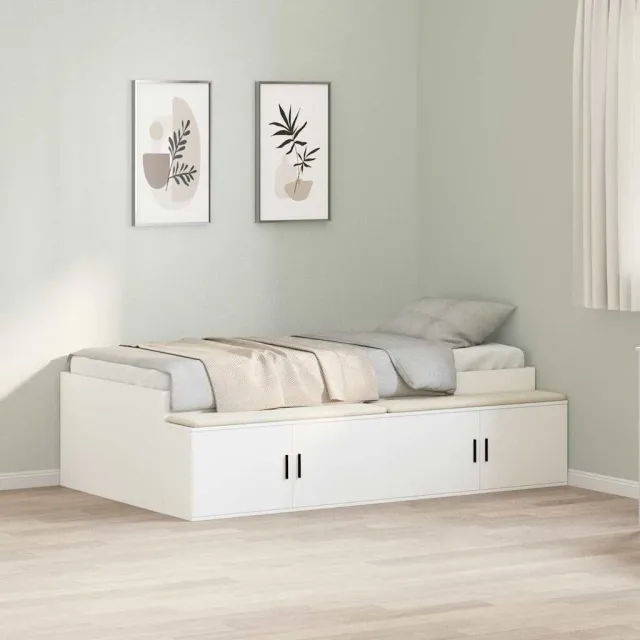 vidaXL Bedframe met lade met opslag Wit 80 x 200 cm Bewerkt hout