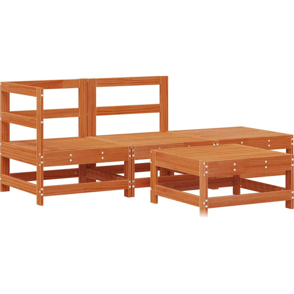 vidaXL Tuin loungeset 4 st Wasbruin Massief grenenhout