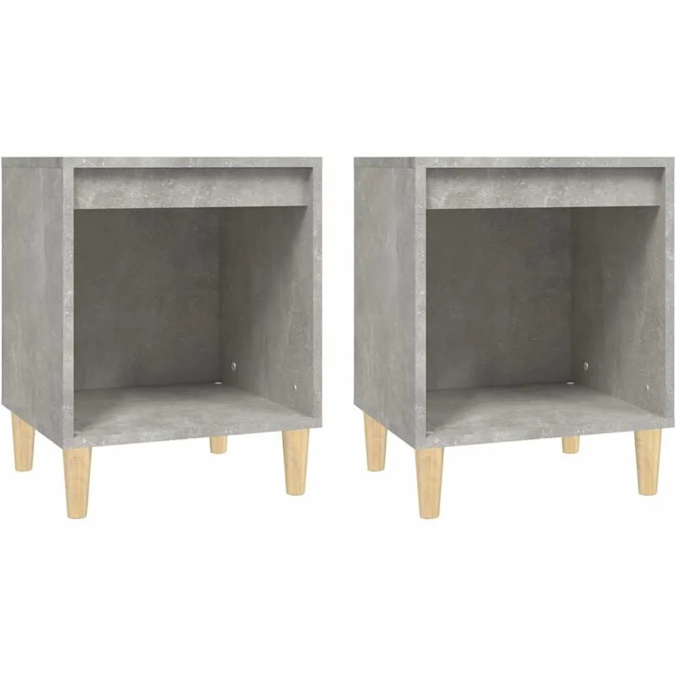 vidaXL Nachtkastjes 2 st 40x35x50 cm betongrijs