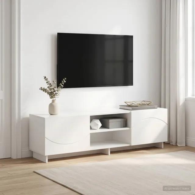 vidaXL TV-standaard 140 x 34,5 x 40 cm Wit Bewerkt hout