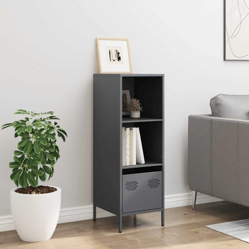 vidaXL Hoge kast 35x39x103,5 cm staal antracietkleurig, foto 2