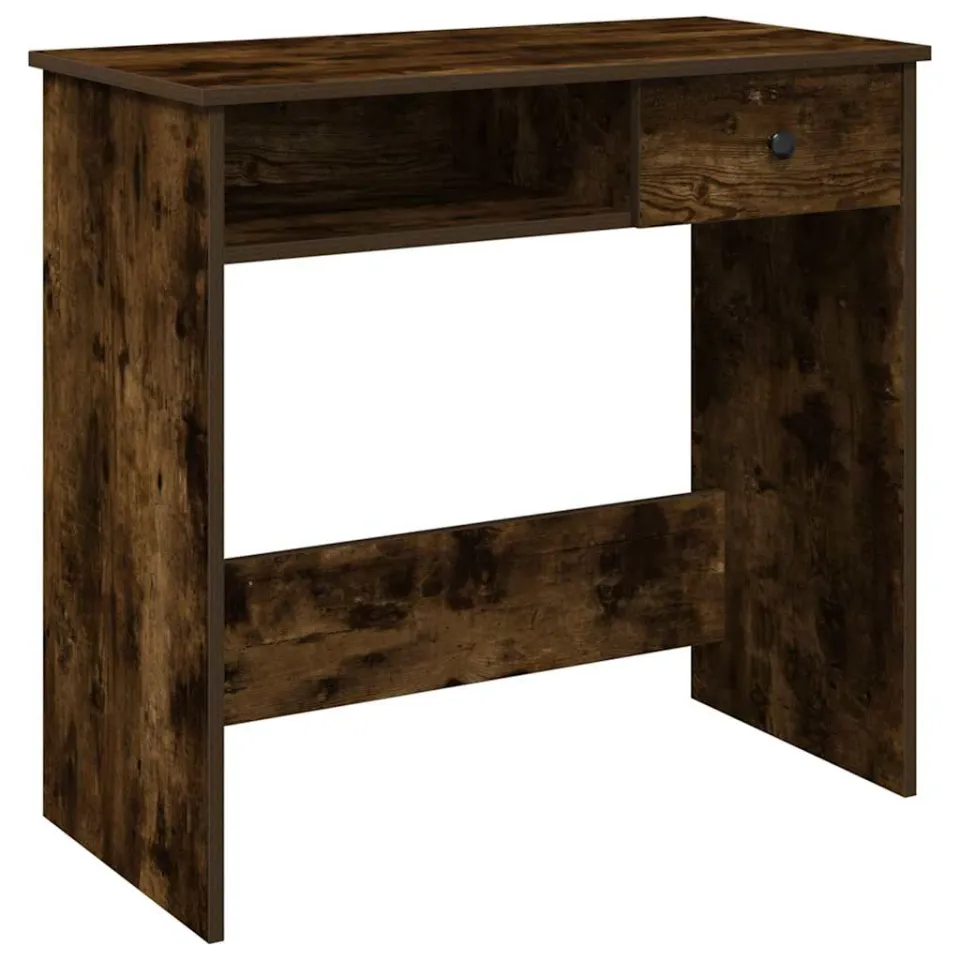 vidaXL Bureau 80x40x75 cm bewerkt hout gerookt eikenkleurig, foto 3