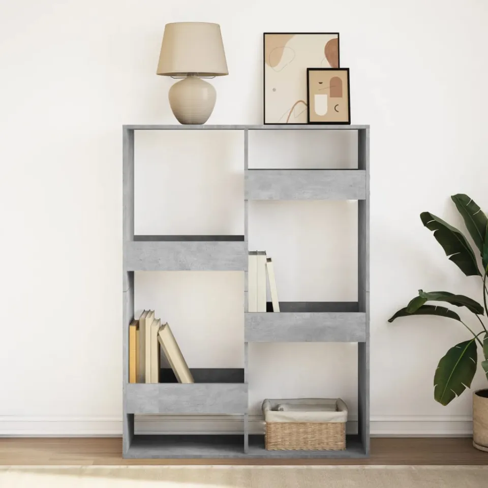 vidaXL Boekenkast 100x33x135 cm bewerkt hout betongrijs grijs, foto 2