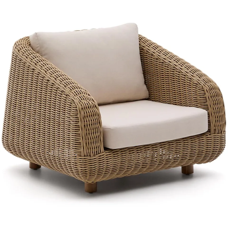 Kave Home outdoor fauteuil Meria rattan naturel, foto 8