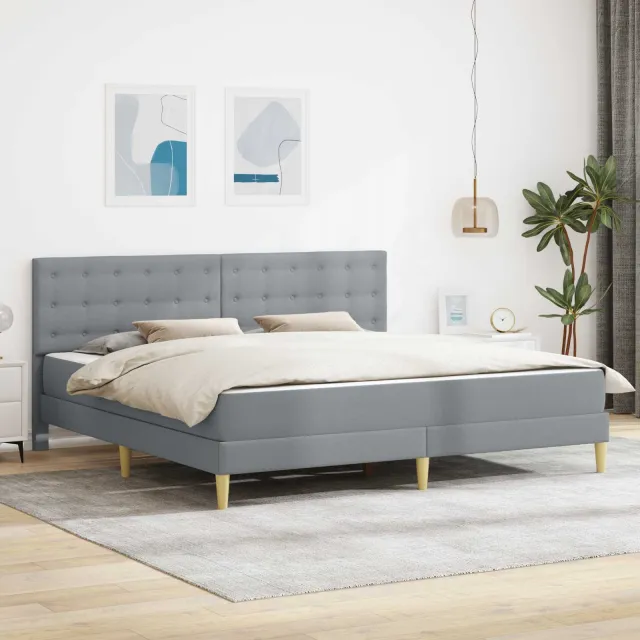 vidaXL Bedframe met matras Lichtgrijs 180 x 200 cm Stof