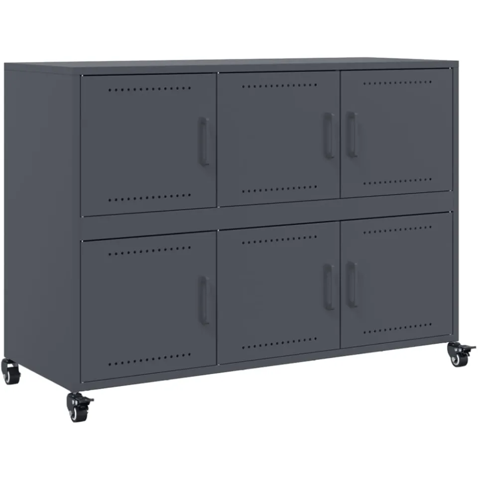 vidaXL Dressoir 100,5x39x72 cm staal antracietkleurig