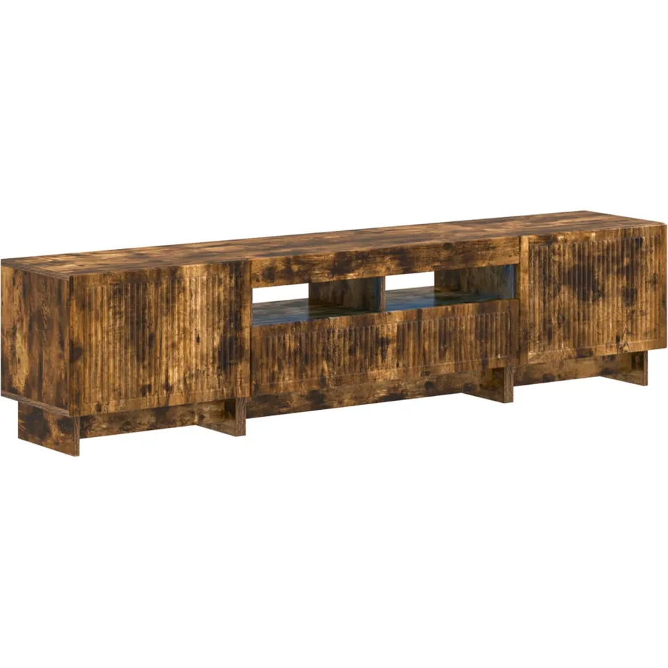 vidaXL 5-delige LED TV-kast Gerookt eiken Bewerkt hout Bruin