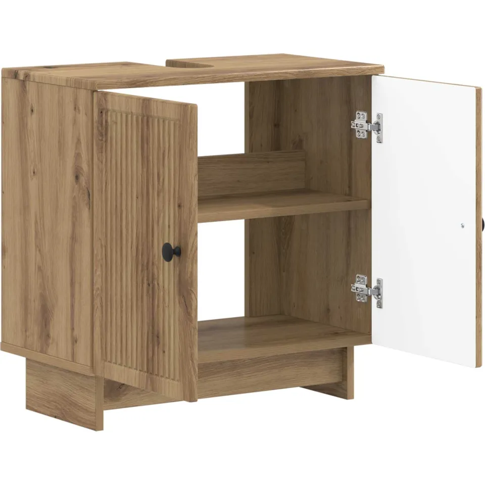vidaXL Badkamer wastafelkast EDE Artisanaal eiken 59,5 x 31,5 x 59 cm Bruin