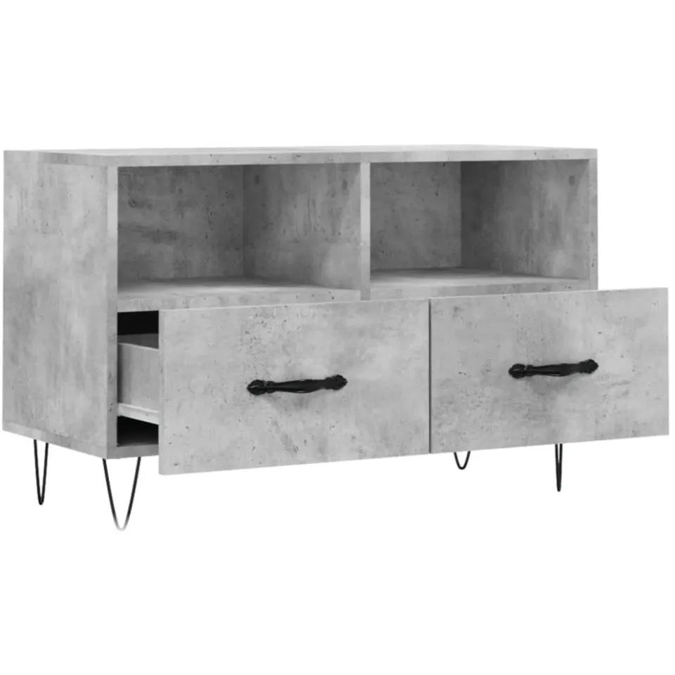 vidaXL Tv-meubel 80x36x50 cm bewerkt hout betongrijs grijs, foto 4