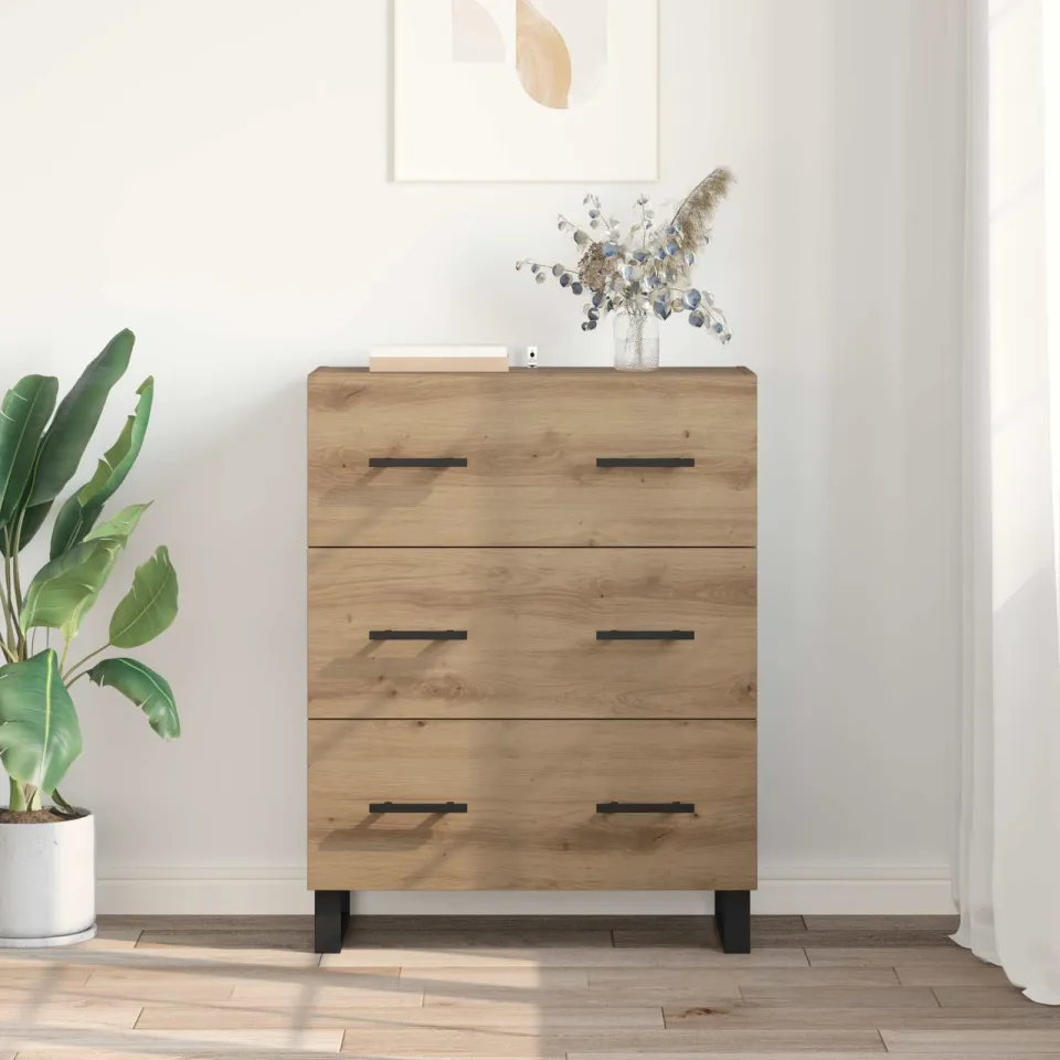vidaXL Dressoir Artisan Eiken 69,5 x 34 x 90 cm, foto 3