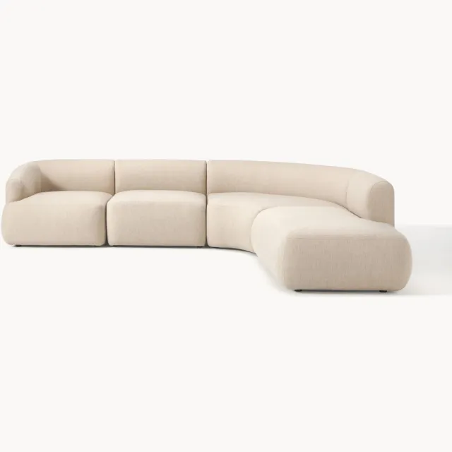 Westwing Collection Modulaire hoekbank Sofia (4-zits) Beige