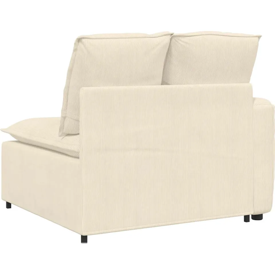 vidaXL Modulaire bank Armleuning eindmodule met kussens 100 cm crème, foto 4