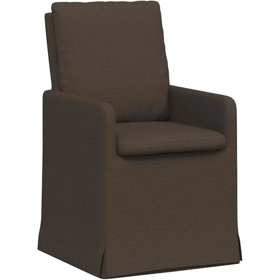 vidaXL Eettafelstoelen 2 st Linnen Donkergrijs 57 x 67 x 98 cm groen