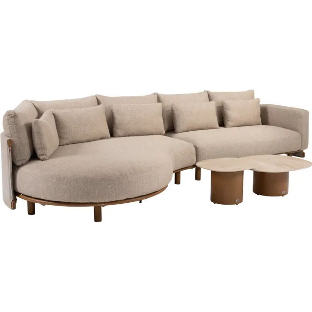 4 Seasons Outdoor Sofie Safina modulaire chaise longue loungeset 4 delig keramiek amber 4 Seasons Outdoor Grijs, Amber