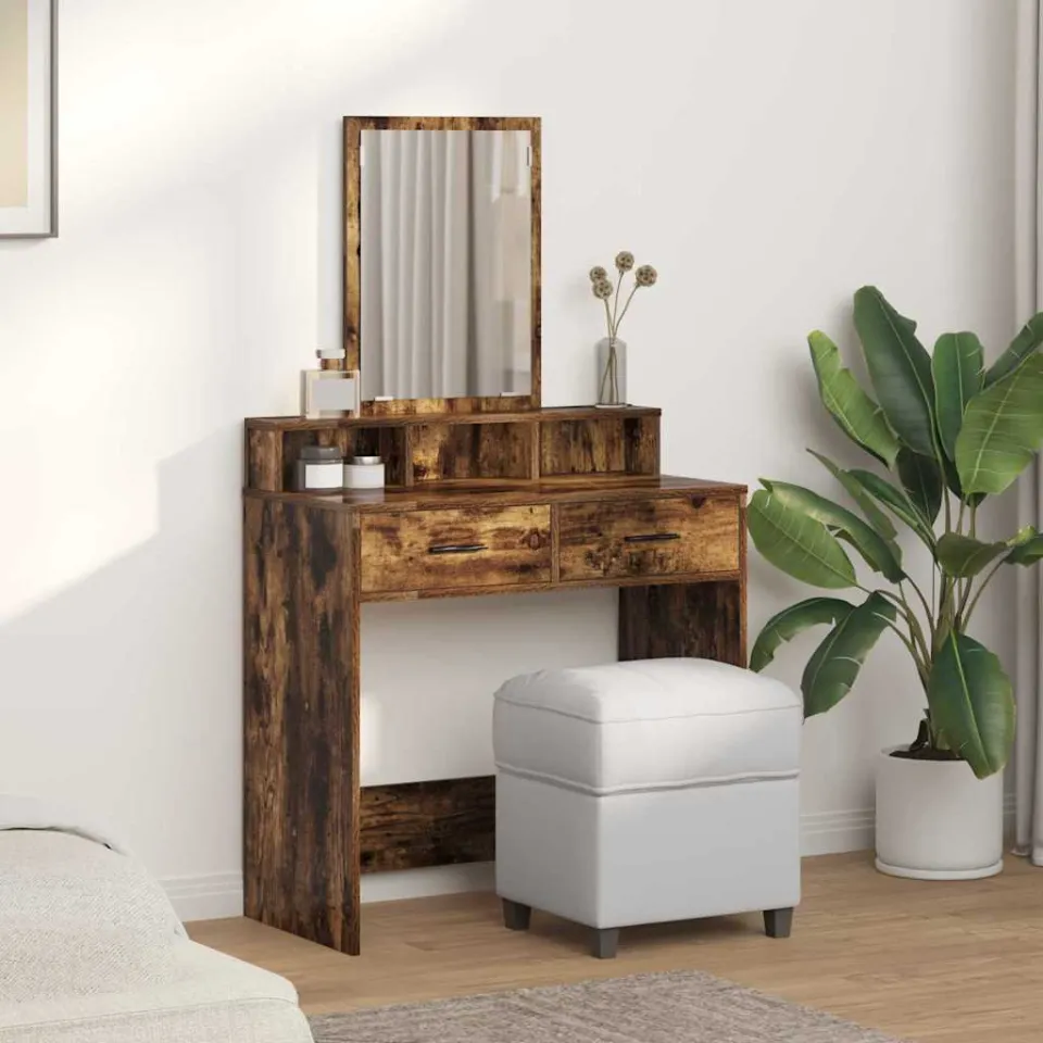 vidaXL Plafondtafel Gerookt eiken 79 x 41 x 140 cm Bewerkt hout, foto 3