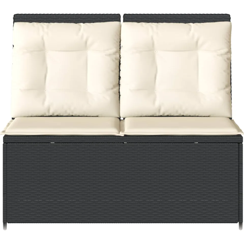 vidaXL Tuinbank Zwart poly rattan, foto 4