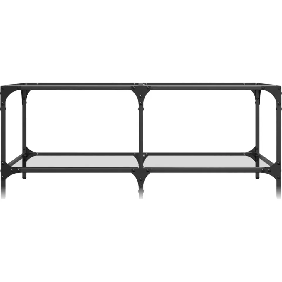 vidaXL Salontafel met transparant glazen blad 98,5x50x40 cm staal Transparent