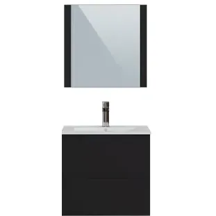 T-bath Badkamermeubelset Milenio 60cm Mat Zwart Gelakt