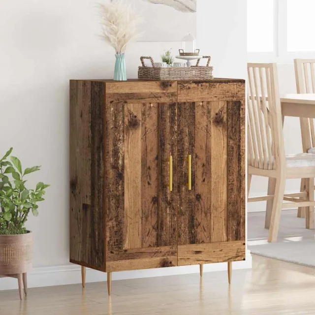 vidaXL Dressoir Oud Hout 69,5 x 34 x 90 cm Gemonteerd hout en ijzer Bruin