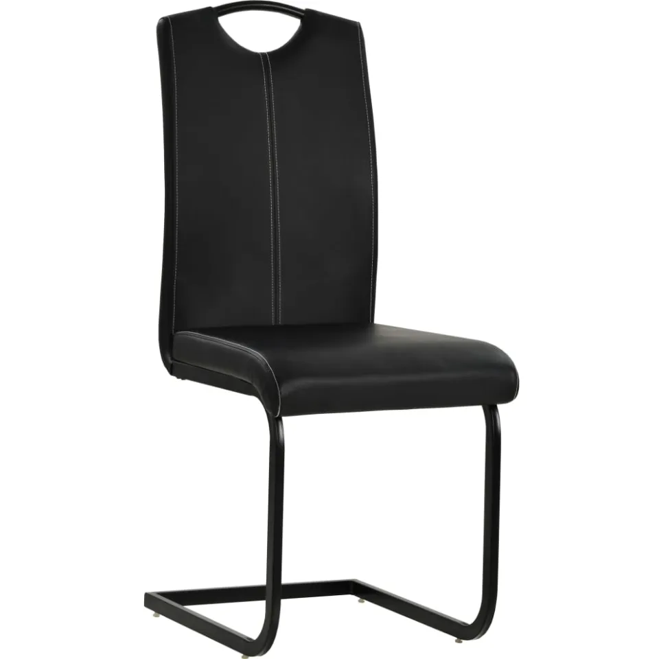 vidaXL Eetkamerstoelen 6 st kunstleer zwart, foto 2