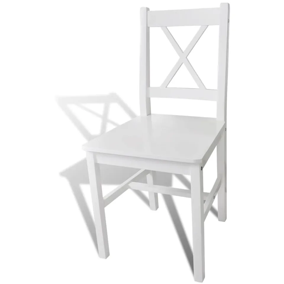 vidaXL Eetkamerstoelen 6 st grenenhout wit, foto 3