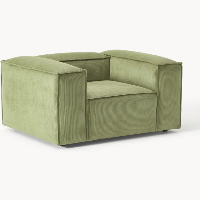 Westwing Collection Fauteuil Lennon van corduroy Groen
