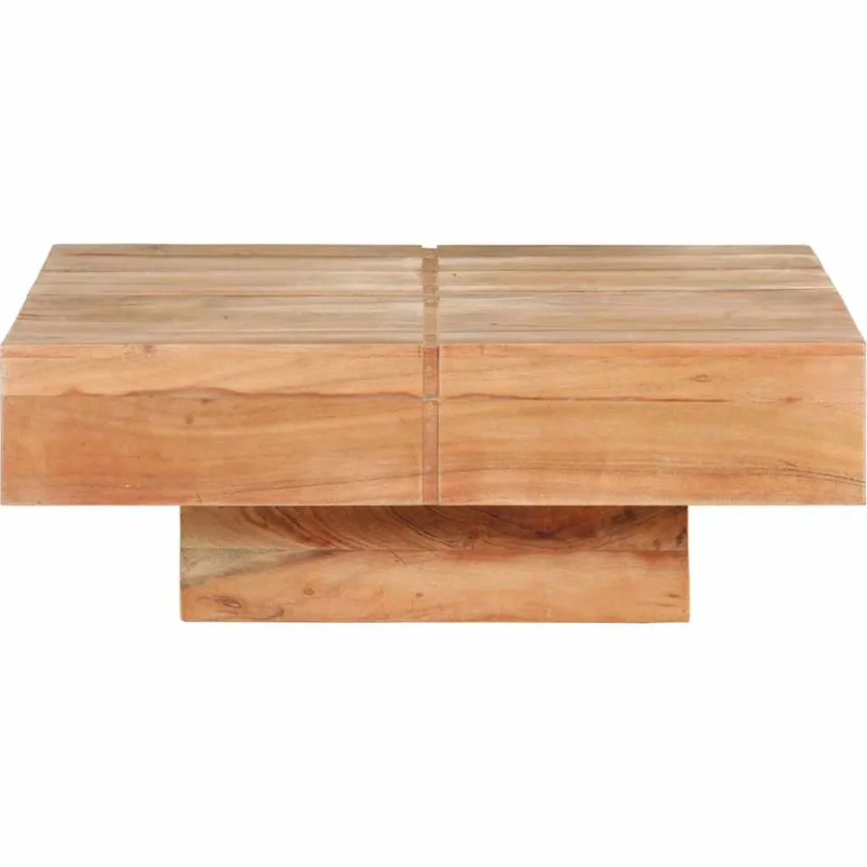 vidaXL Salontafel 80x80x28 cm massief acaciahout bruin, foto 2