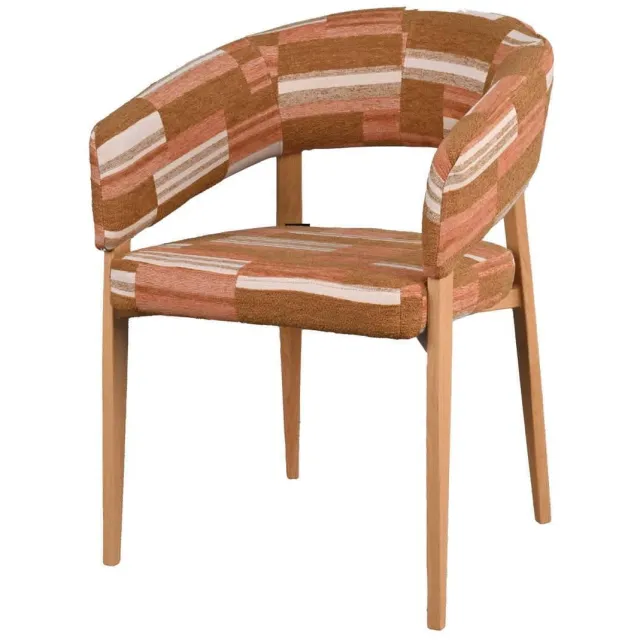 Giga Meubel Eetkamerstoel Malmö - Terracotta/Naturel Stof