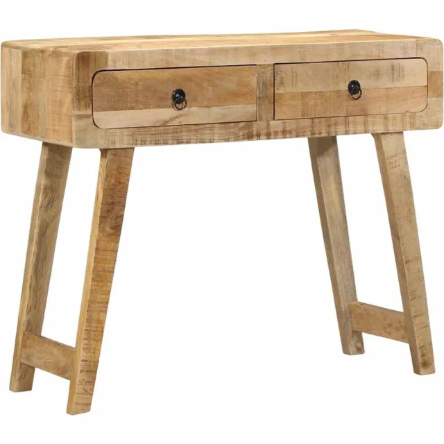 vidaXL Wandtafel - 90x32x75 - cm - massief - ruw - mangohout Bruin
