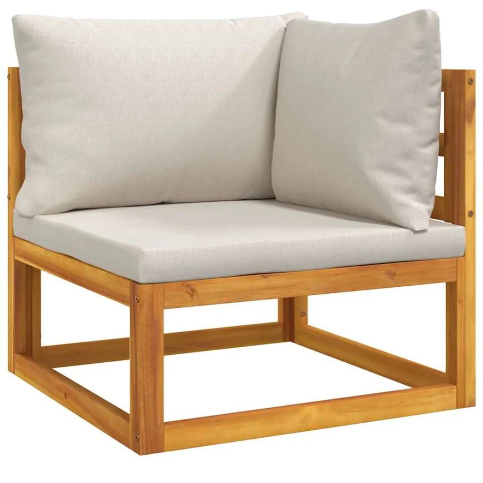 vidaXL 6-delige Loungeset met lichtgrijze kussens massief hout bruin, foto 3