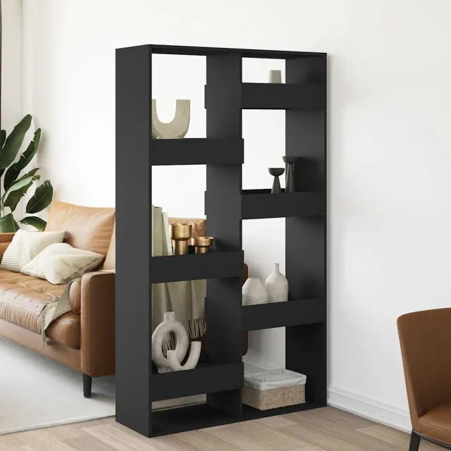 vidaXL Kamerscherm 100x33x175 cm bewerkt hout zwart, foto 2