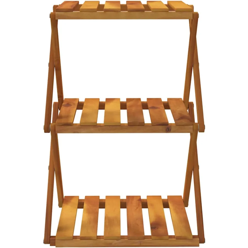 vidaXL Schappenkast inklapbaar 3-laags 43x31x63 cm acaciahout bruin, foto 4