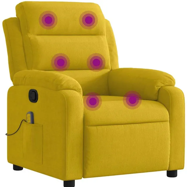 vidaXL Massagestoel - verstelbaar - fluweel - geel