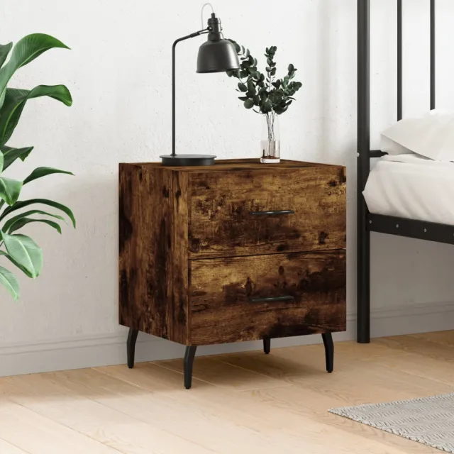 vidaXL Nachtkastje 40x35x47,5 cm bewerkt hout gerookt eikenkleurig, foto 2