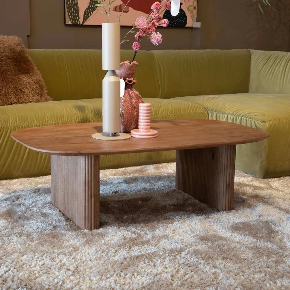Giga Meubel Salontafel Juro - Deens Ovaal Naturel Hout - 120x70x38cm, foto 3