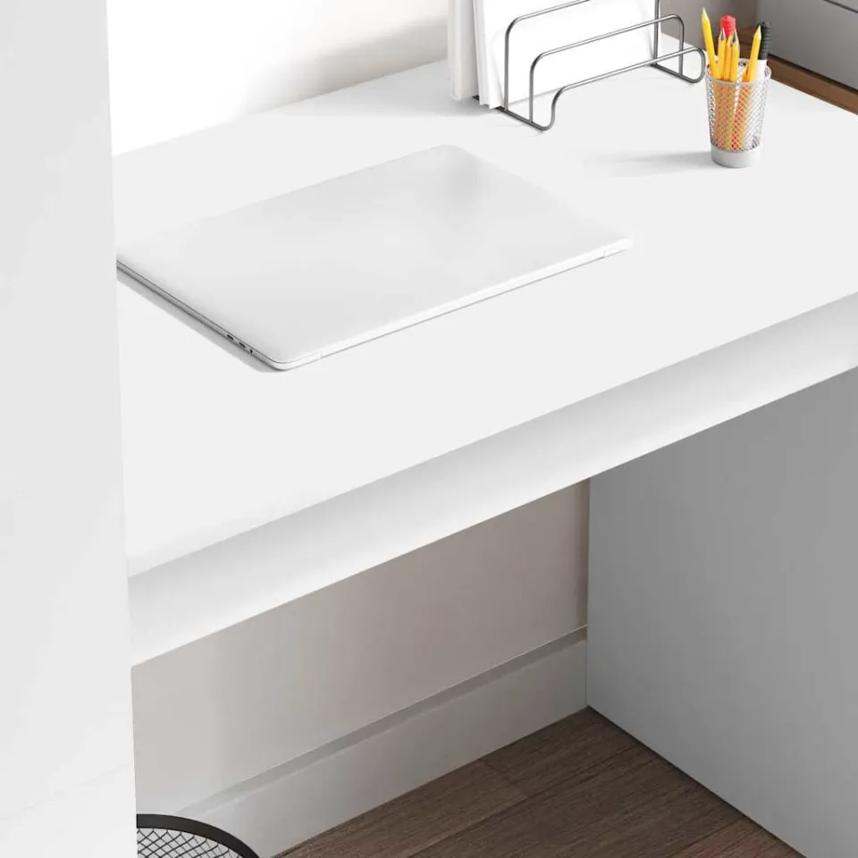 vidaXL Bureau Wit 113 x 54 x 120 cm Bewerkt hout, foto 4