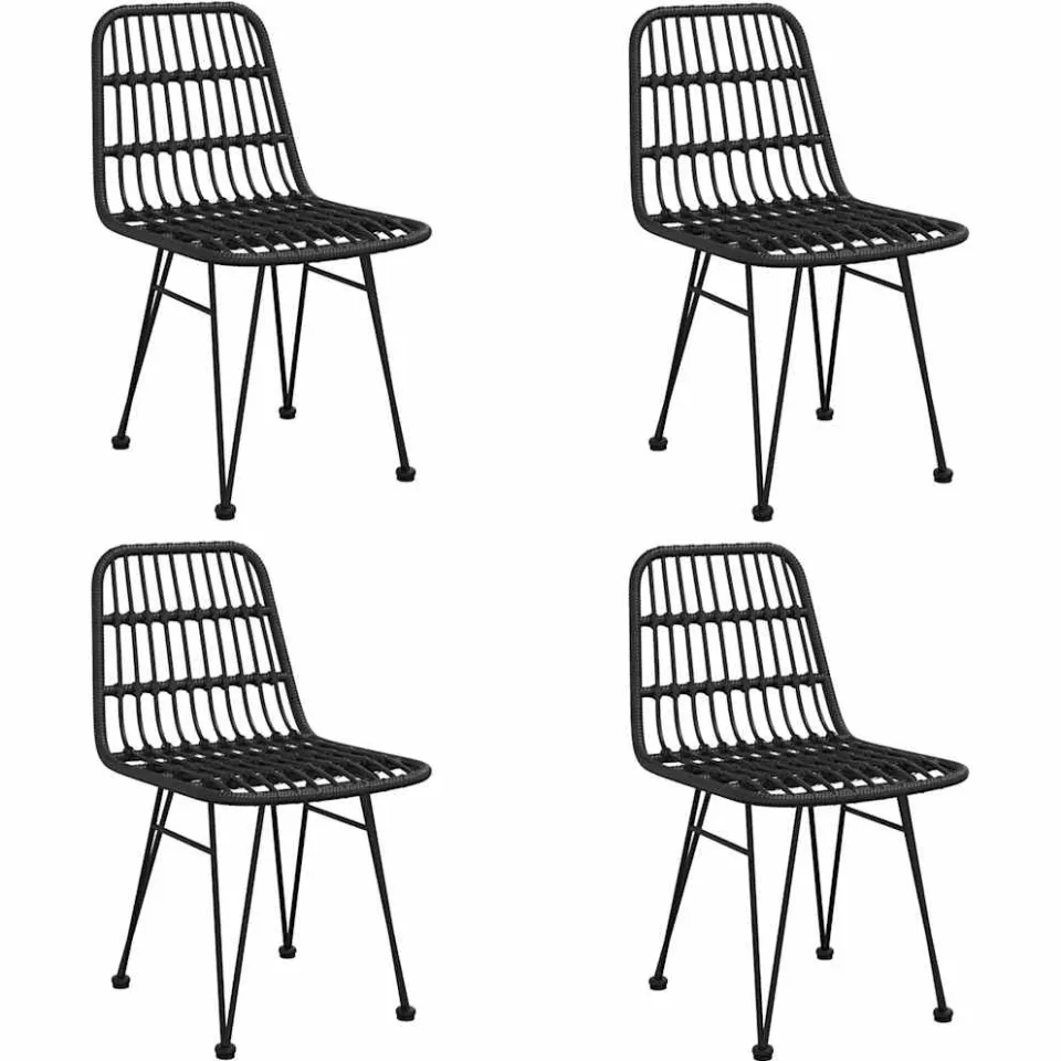 vidaXL 5-delige Tuinset poly rattan zwart, foto 3