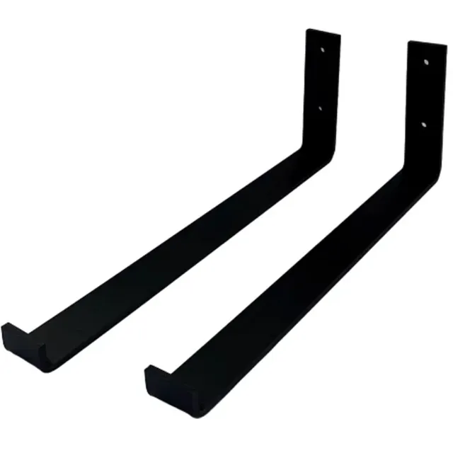 Wovar Plankdrager Zwart Industrieel Hangend 15 x 40 cm | Set 2 Stuks ZwartZwart