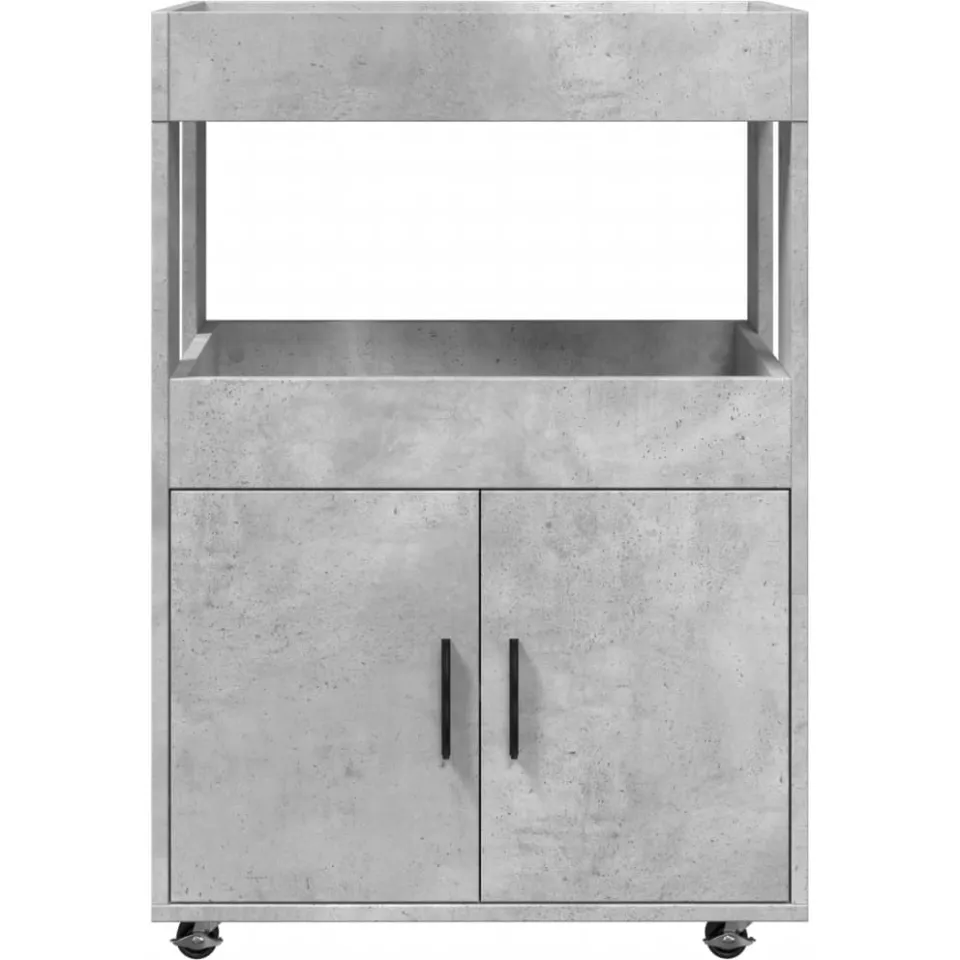vidaXL Drankkar 60x39,5x89 cm bewerkt hout betongrijs grijs, foto 4