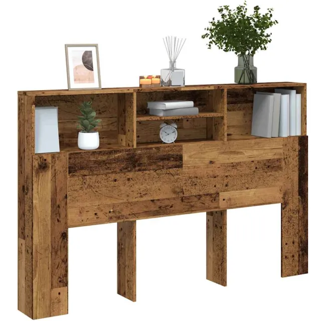 vidaXL Hoofdbordkast 160x19x103,5 cm bewerkt hout oud houtkleurig Bruin