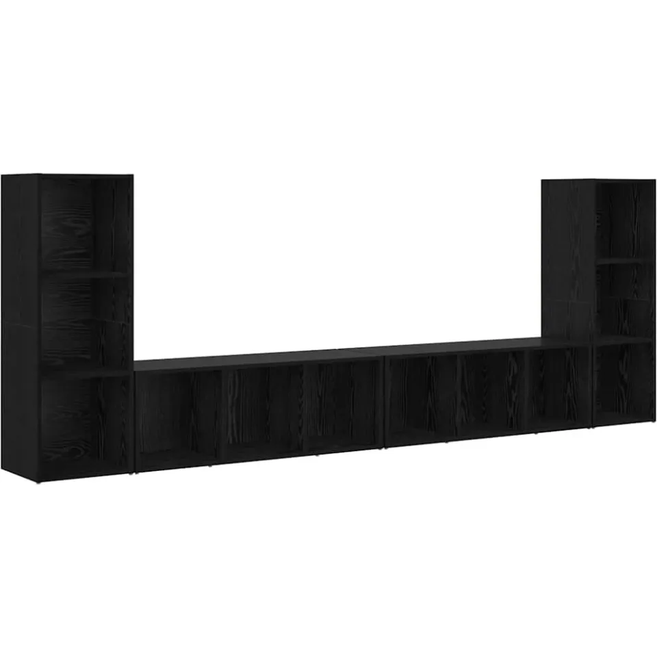 vidaXL Tv-meubelset 4 st 37 x 35 x 107 cm Zwart Eiken, foto 3