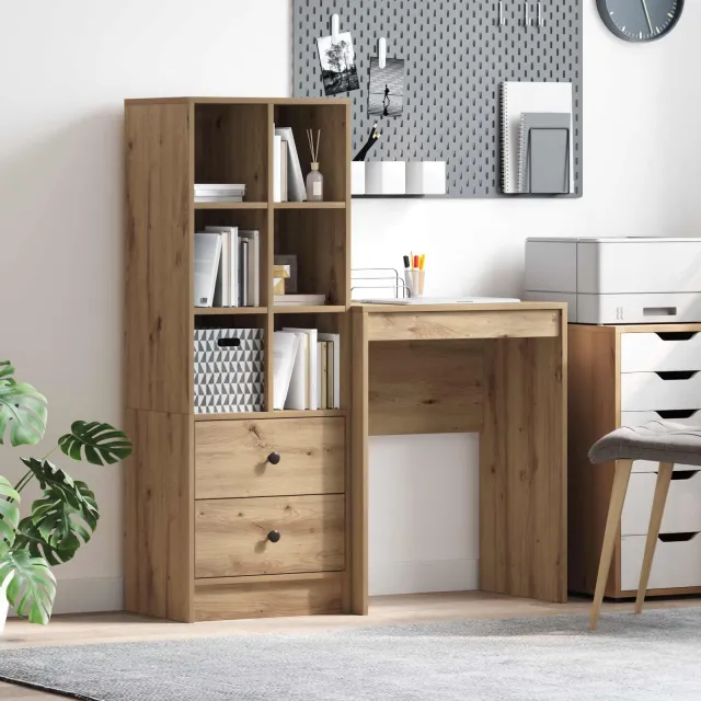 vidaXL Bureau Artisan Eiken 105,5 x 34 x 127 cm 2 st, foto 2