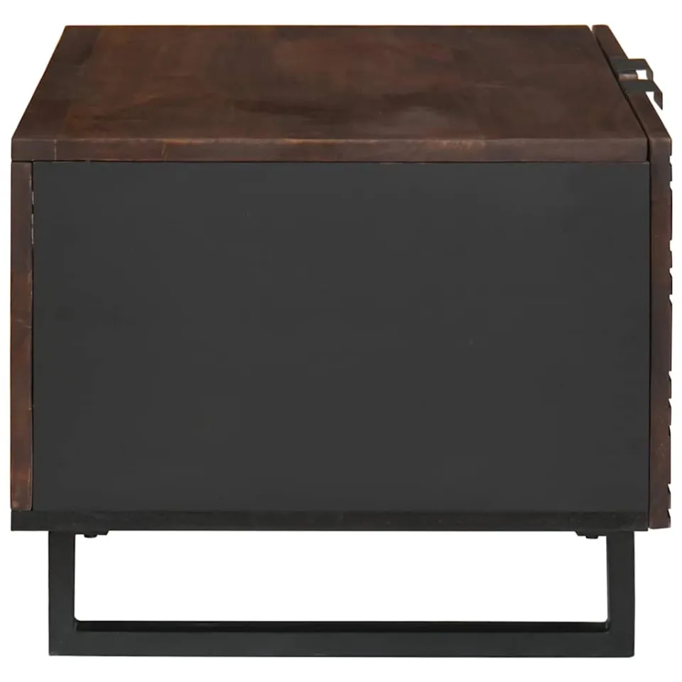 vidaXL Salontafel Walnotenhout 80 x 50 x 40 cm Bewerkt hout bruin, foto 4
