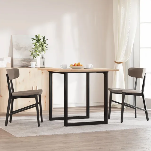 vidaXL Eetfelpoten O-frame 70x70x73 cm staal Zwart