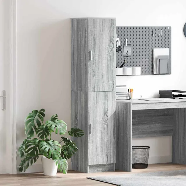 vidaXL Hoge kast Grijs Sonoma 35 x 39 x 168 cm, foto 2