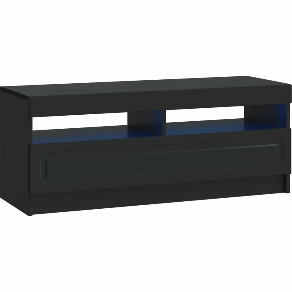 vidaXL LED tv-meubel Zwart Bewerkt hout, foto 3