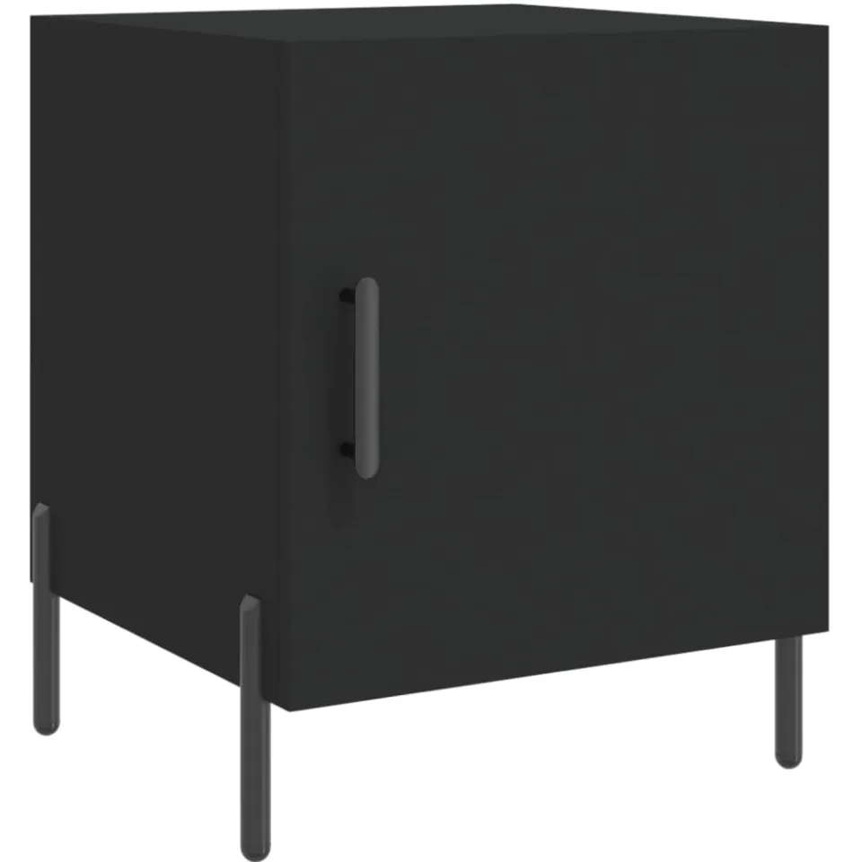 vidaXL Nachtkastjes 2 st 40x40x50 cm bewerkt hout zwart