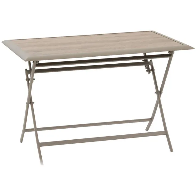Hespéride Opvouwbare tuintafel voor 4 personen van aluminium en glas met houtlook AZUA Cafe