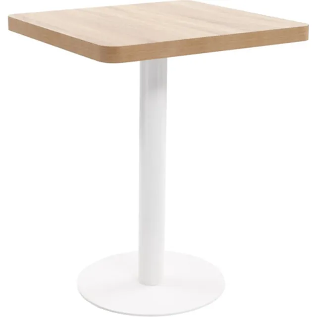 vidaXL Bistrotafel - 60x60 - cm - MDF - lichtbruin Lichtbruin en wit