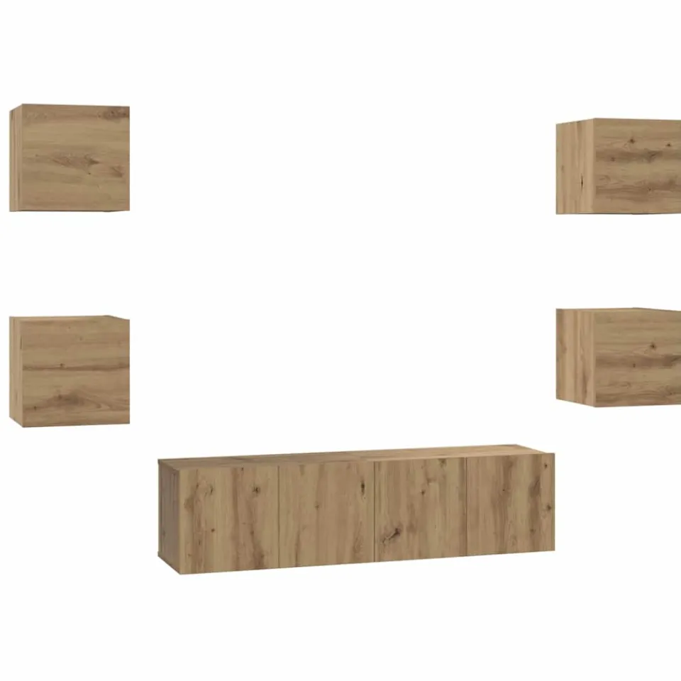 vidaXL Tv-meubelset 6 st 60 x 30 x 30 cm Artisan Eiken Bruin